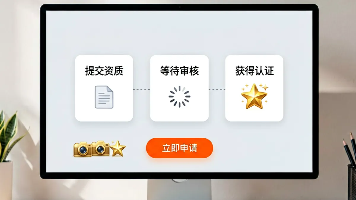 六月婷婷啪啪社区创作者认证申请页面截图，展示认证流程与申请按钮